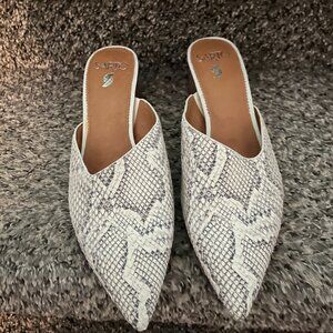 SARTO By Franco Sarto White Snake Print Mules